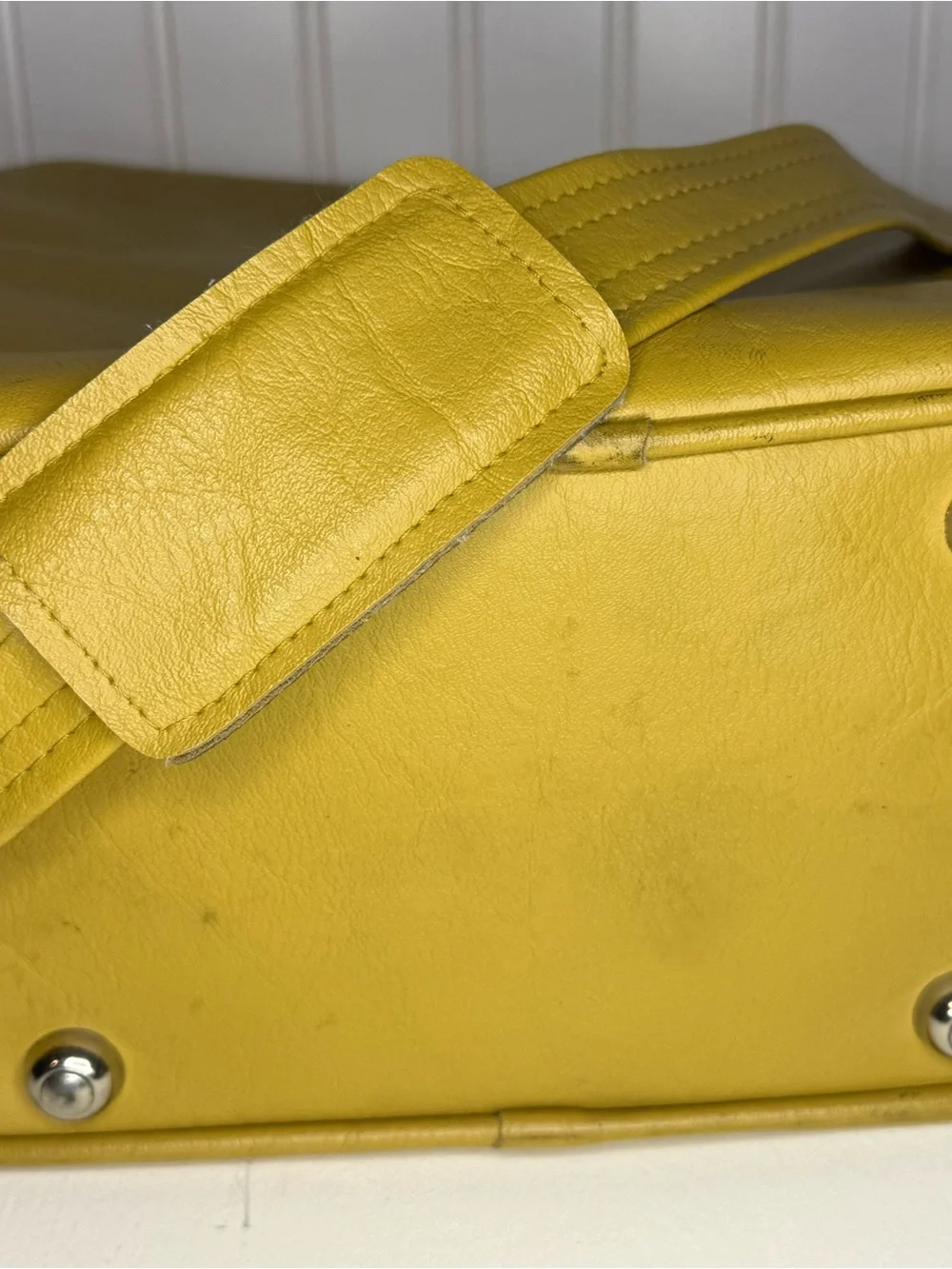Samsonite Yellow Leather Messenger Crossbody Bag